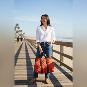 Talbots Large Travel quilted Tote Bag,